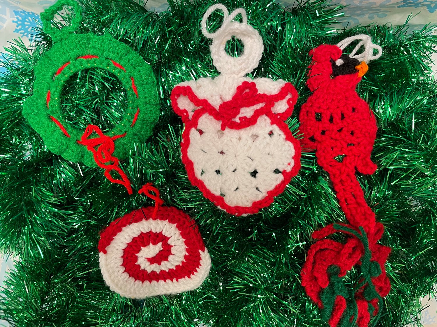 Ornaments made by older adults from Bucks County Senior Centers.