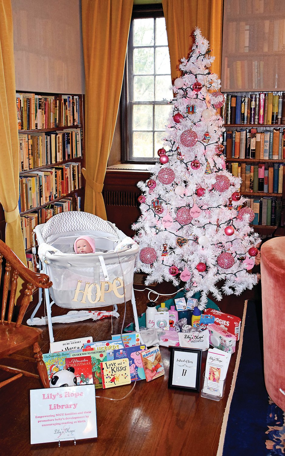 Tree displayed on the Large Library Landing by Pearl S. Buck International Child Sponsorships.