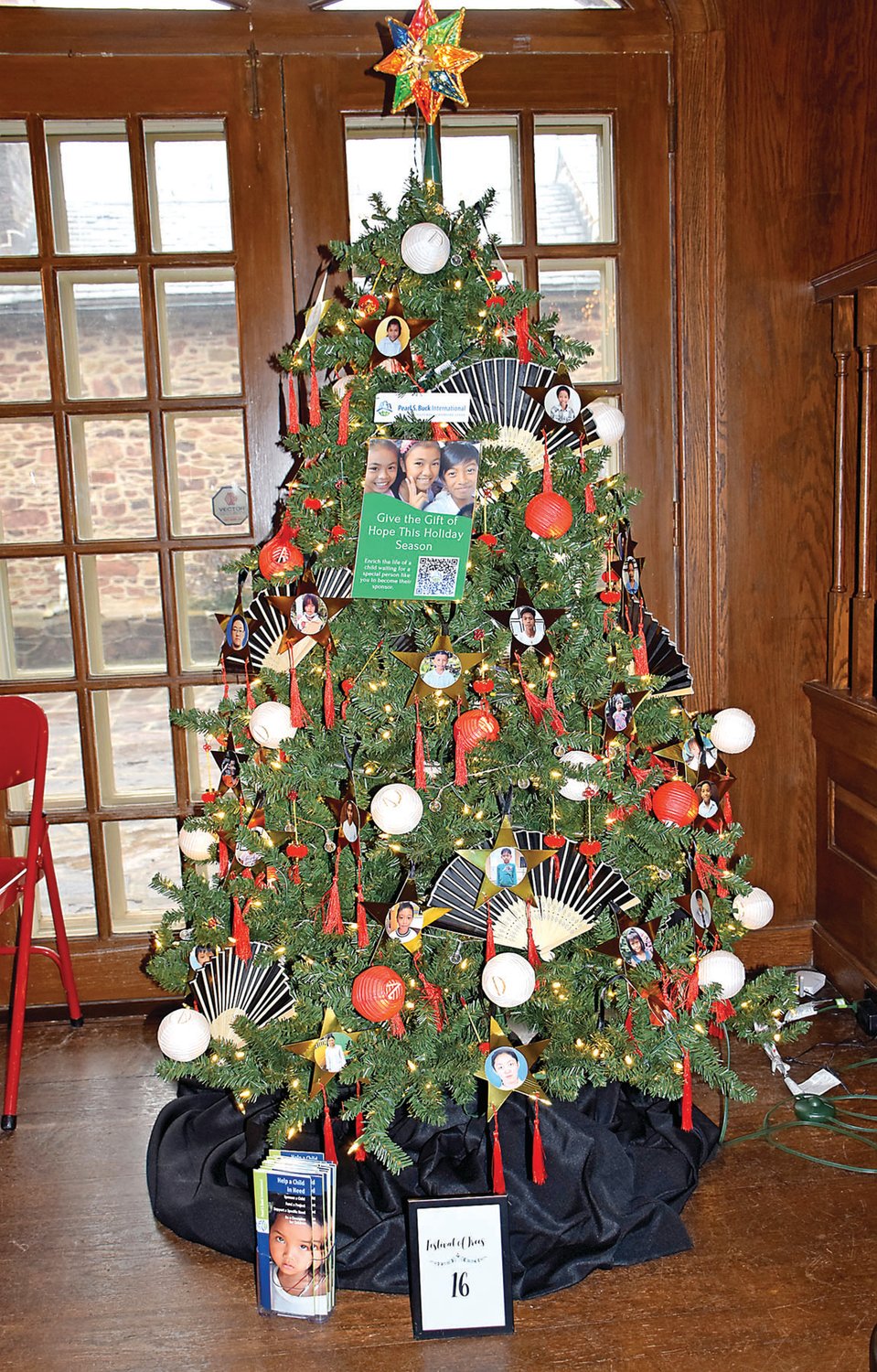 Tree displayed on the Large Library Landing by Pearl S. Buck International Child Sponsorships.