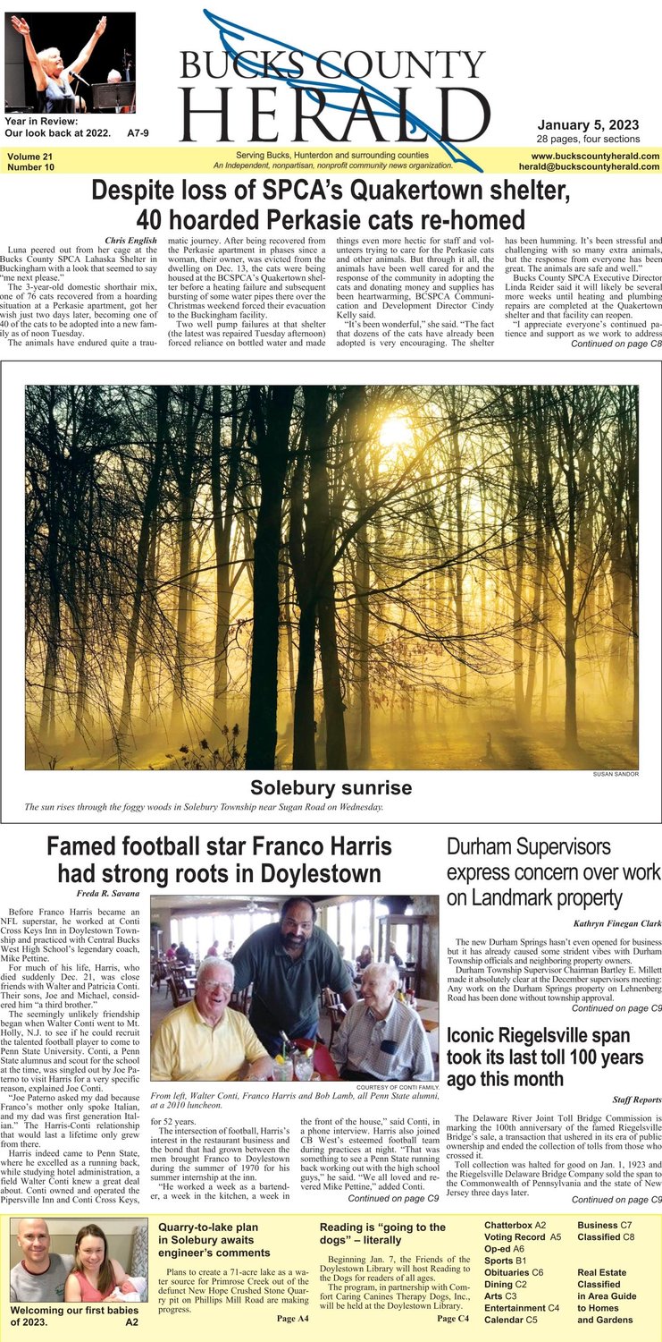 Bucks County Herald: January 5, 2023 cover
