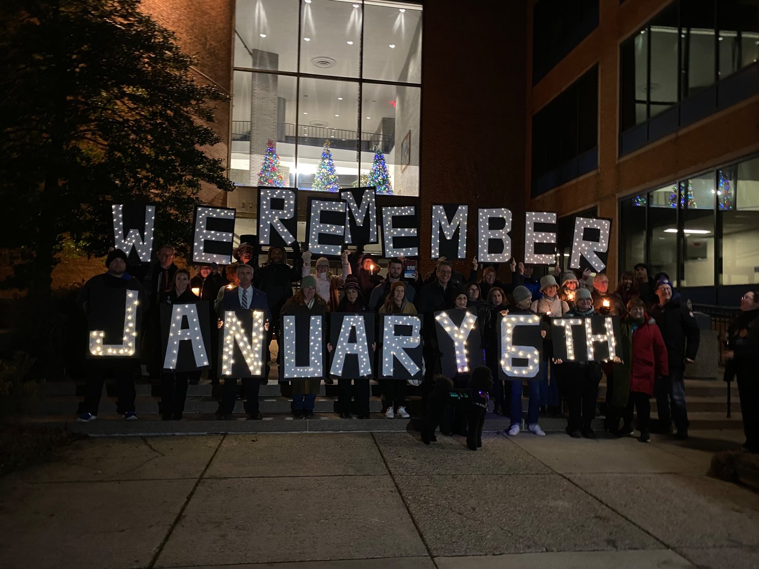 A “Vigil for Democracy” was held Friday night at the former Bucks County Courthouse to mark the second anniversary of the Jan.6 insurrection.