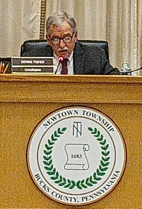 BRETT DUFFEY
Newtown Township Supervisor Dennis Fisher was voted to another term as  chairman of the board this month during its reorganization meeting. "I have learned a lot being in this chair and especially about the difficulties just contemplating maintaining order in these meetings," he said.