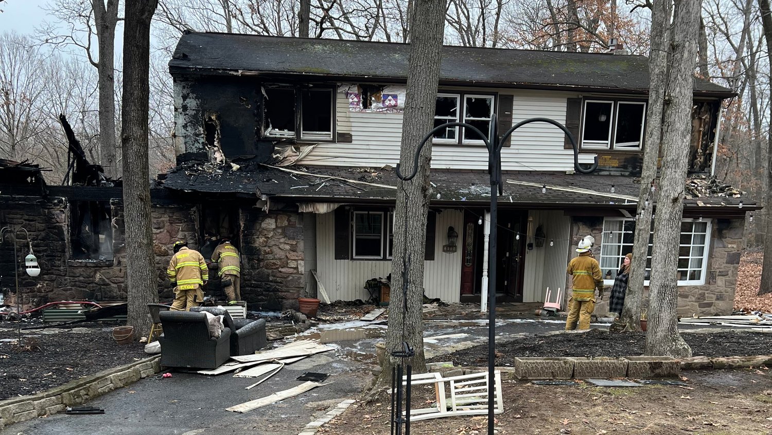 A Buckingham Township family was left homeless after a fire ripped through its home on Jan. 10. A GoFundMe page has been started.