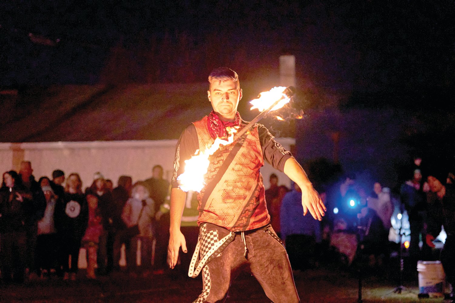 Stephen Haines, of Philadelphia, performs at Bristol’s Mill Street Fire & Ice Event.