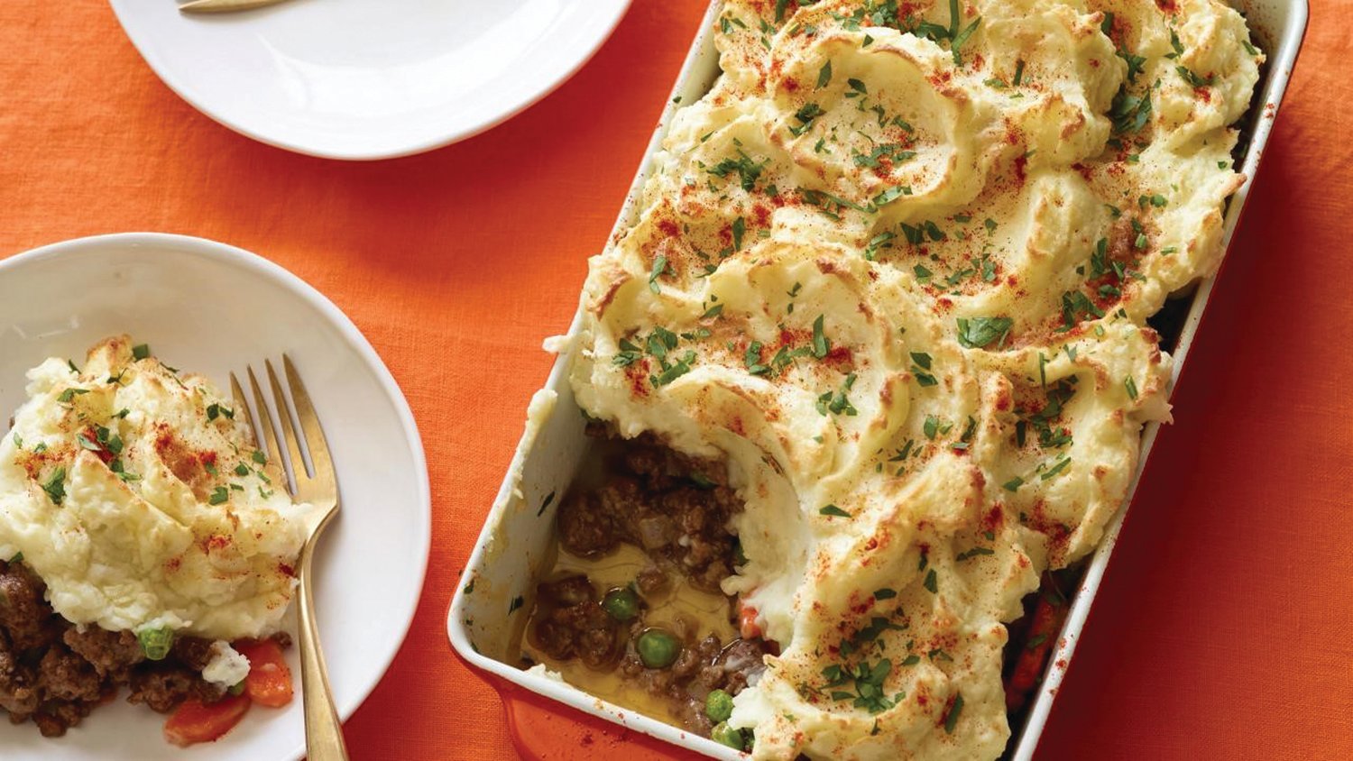 One of the best comfort foods is shepherd’s pie, and this recipe from Rachael Ray is quicker than most to make.