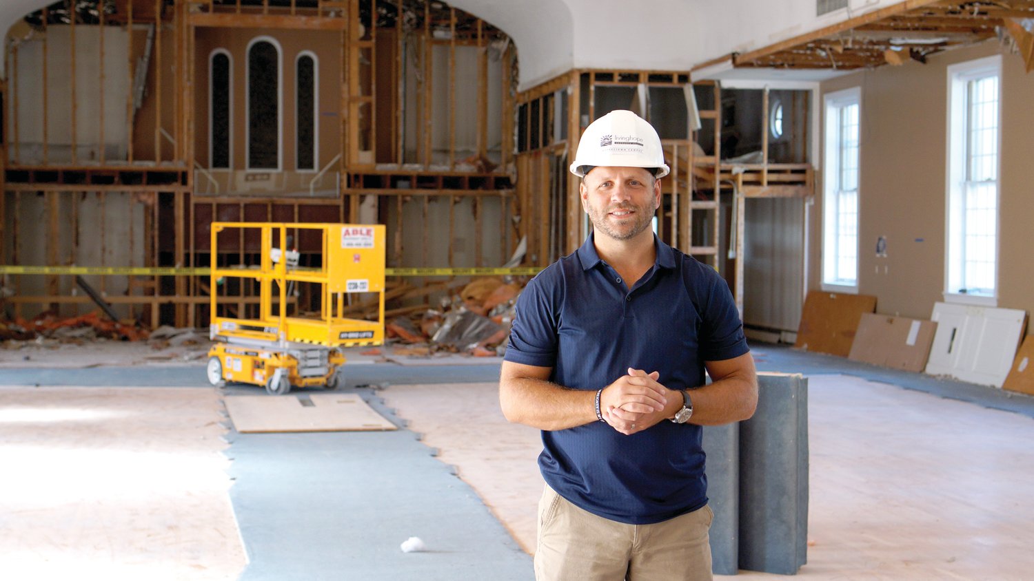 The Rev. Titus Buck joined the Living Hope staff in 2022 and will be the new pastor at the Doylestown campus, where construction has been taking place, to ready the church for its March 5 opening.