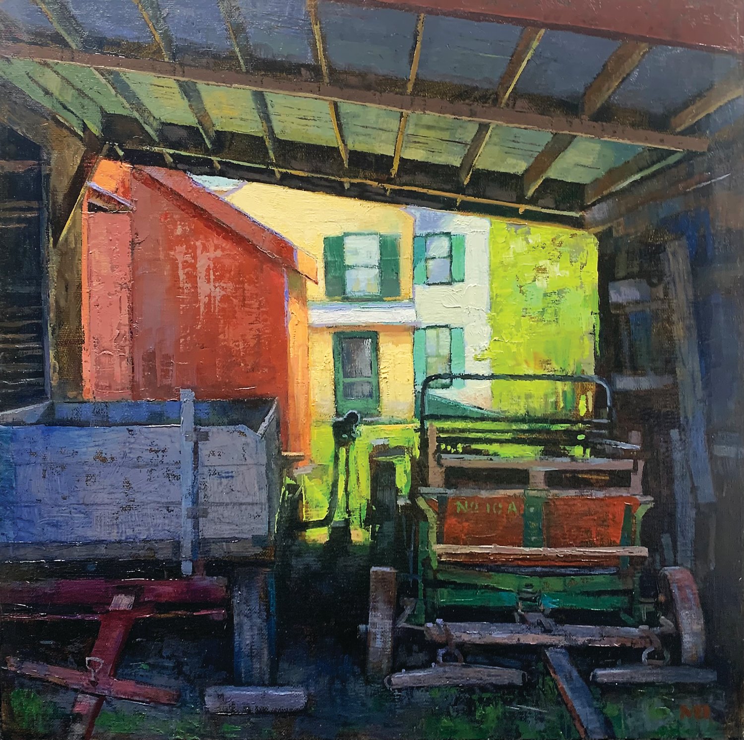 Among several plein air works that will be auctioned to benefit the Lambertville Historical Society and the James Marshall House Museum is this work, “Under Cover” by Matt Deprospero. View all works by participating artists at LambertvilleHistoricalSociety.org.