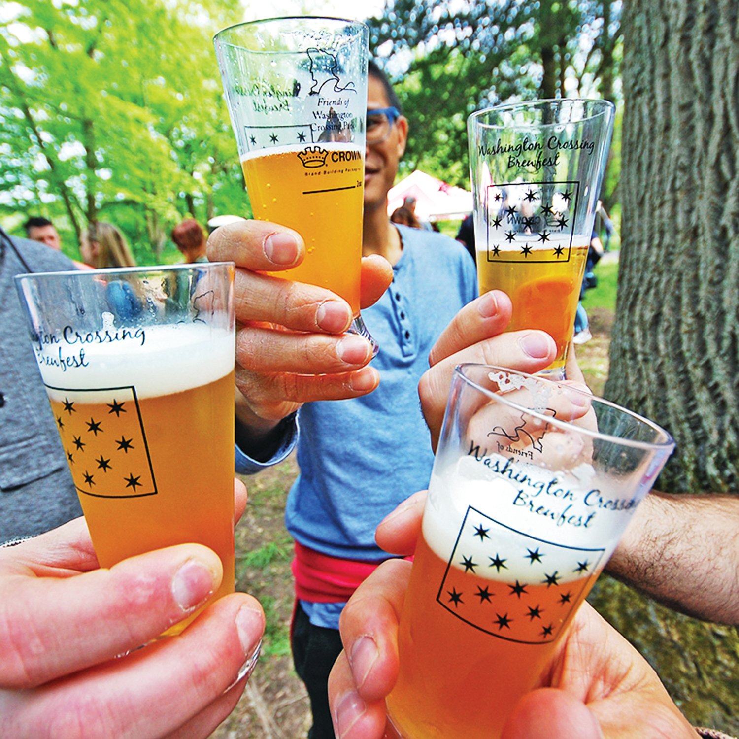 Glasses are raised at a previous Washington Crossing Brewfest.