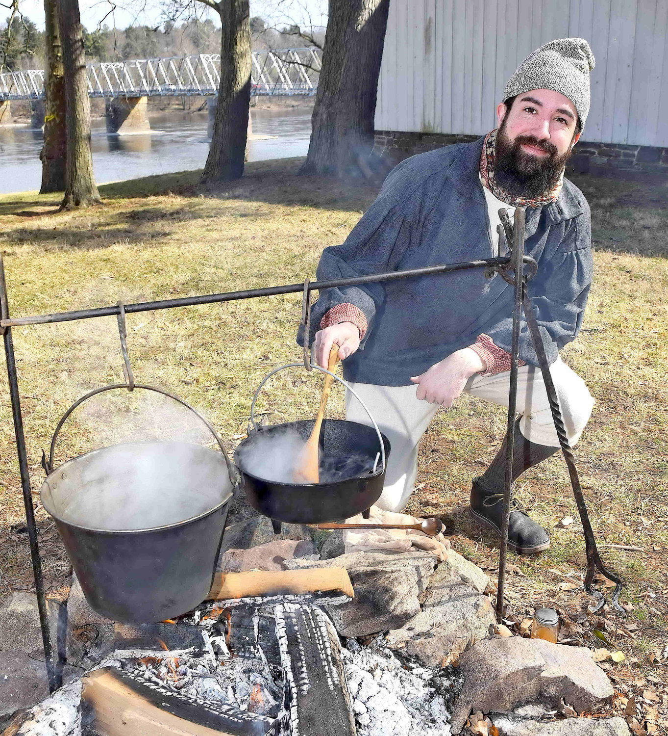 Ross Heutmaker demonstrates how to make maple syrup.