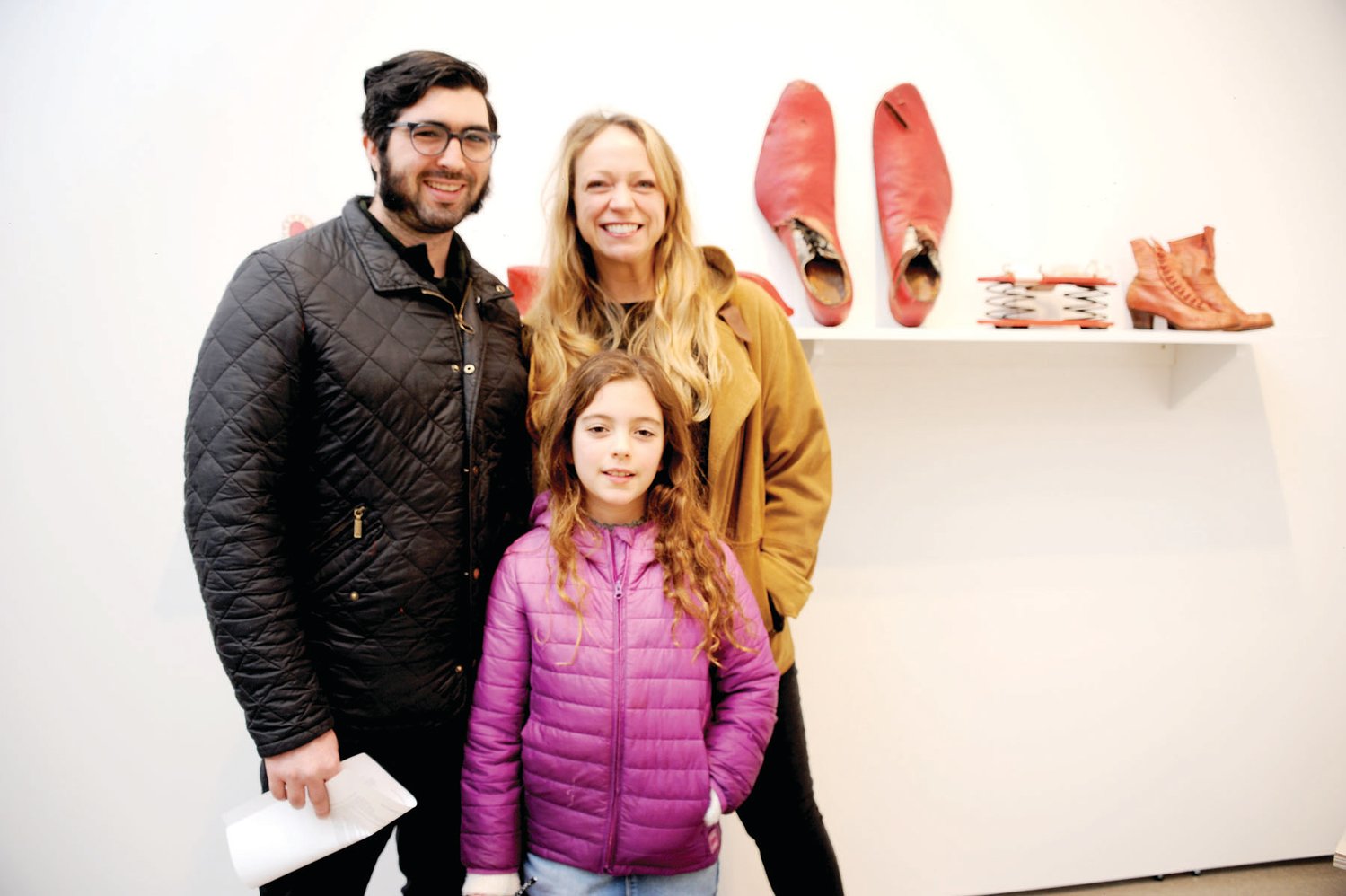 David, Katie and Beatrice Short at the “Shoes, A Love Story” exhibition.