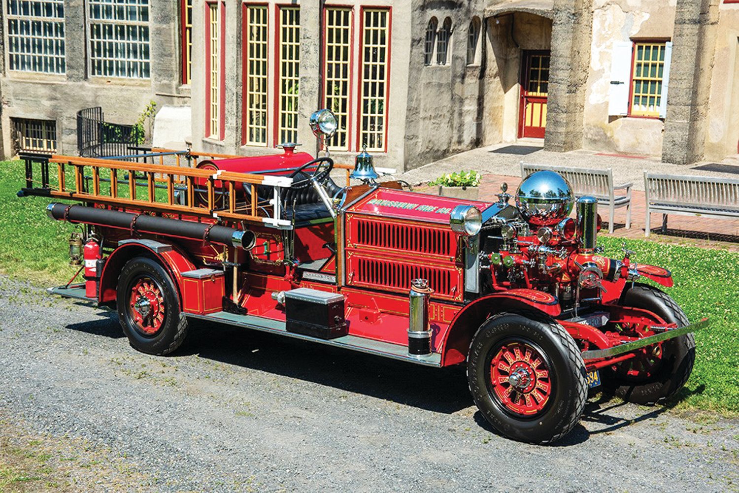 The Doylestown Fire Company’s classic fire truck, the Ahrens “Fox” Pumper, in 2023.