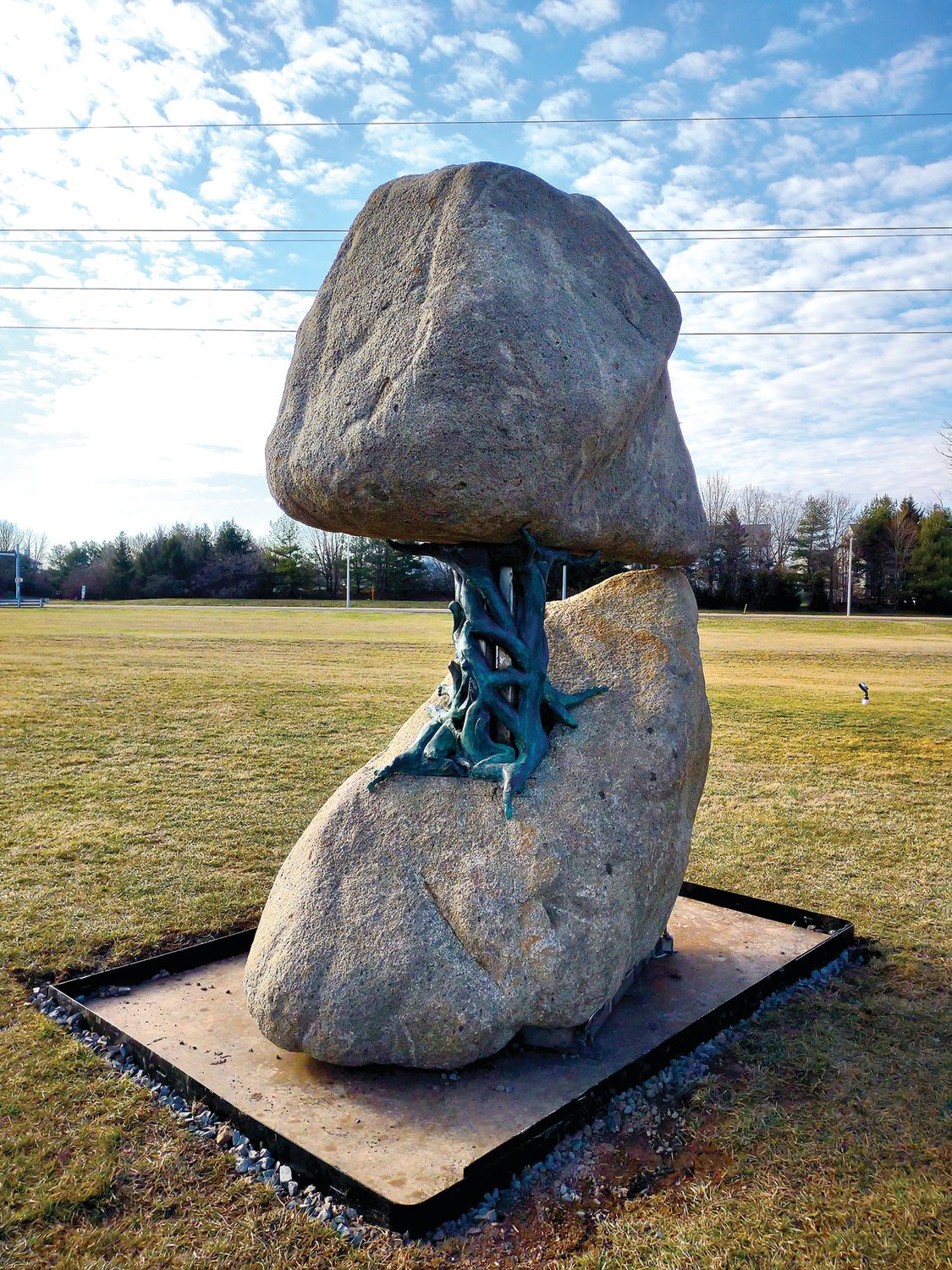 “Axis Mundi”  by Harry Gordon is on-site at First National Bank of Newtown’s Solebury branch.