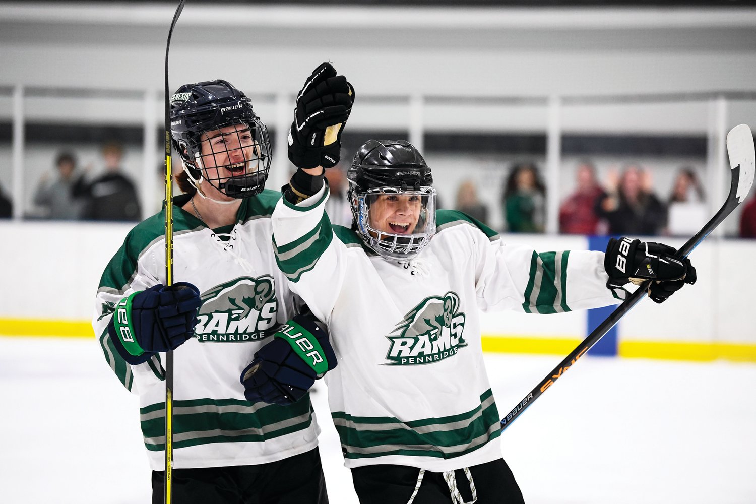 Pennridge’s Tyler Manto celebrates with Nick Young, left, after assisting on the first goal.