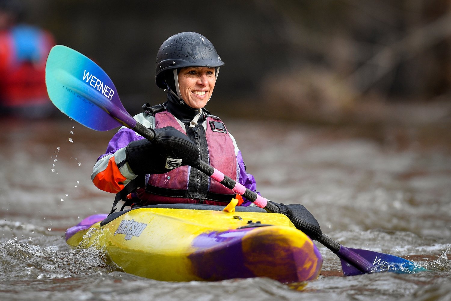 A kayaker paddles on the Tohickon Creek.