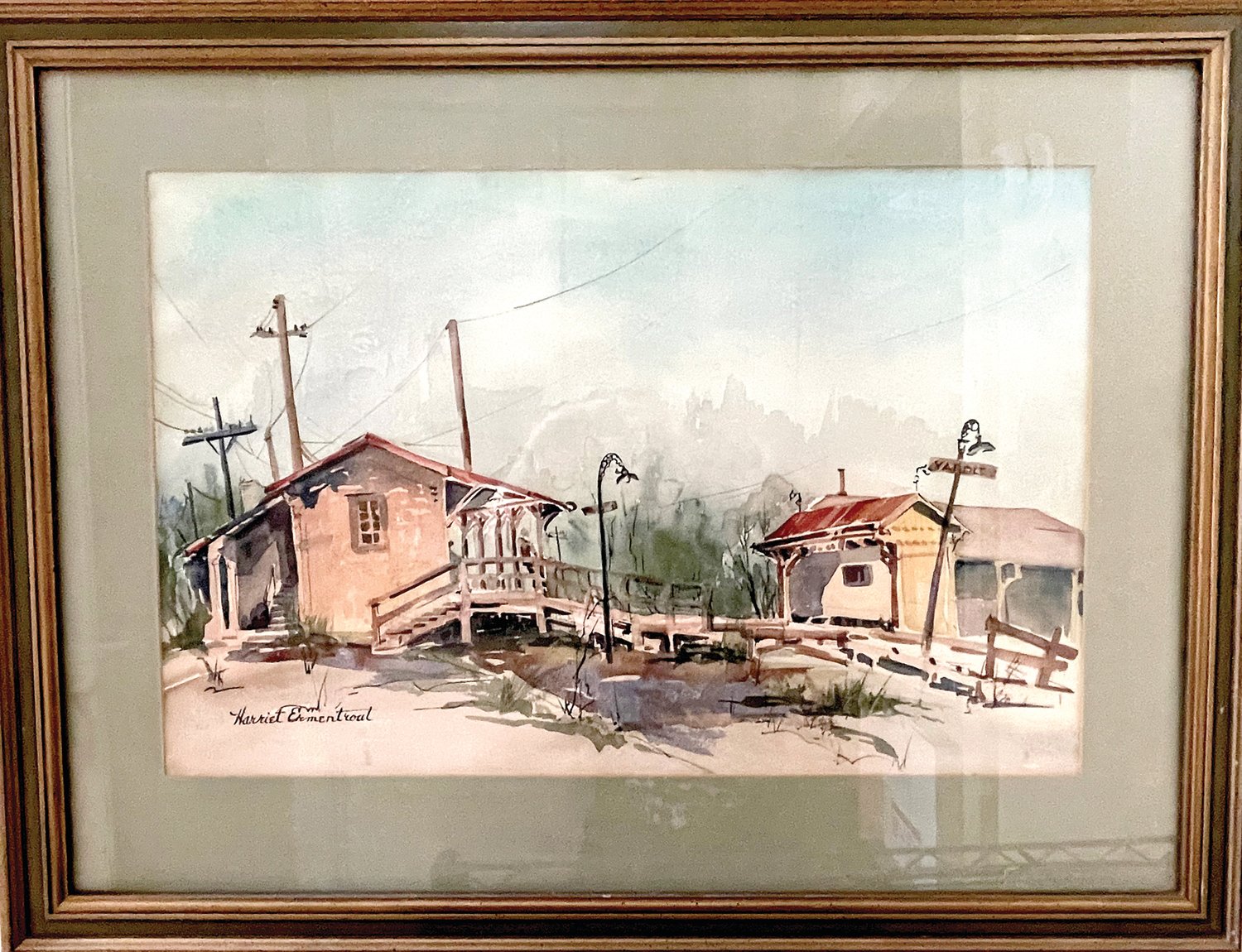 “Yardley Train Station” is a watercolor by Harriet Ermentrout.
