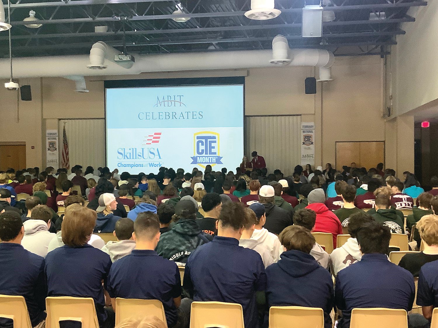 The students and faculty of Middle Bucks Institute of Technology recently gathered to celebrate the achievements of the SkillsUSA District 2 competitors and to recognize the importance of Career and Technical Education during CTE Month.