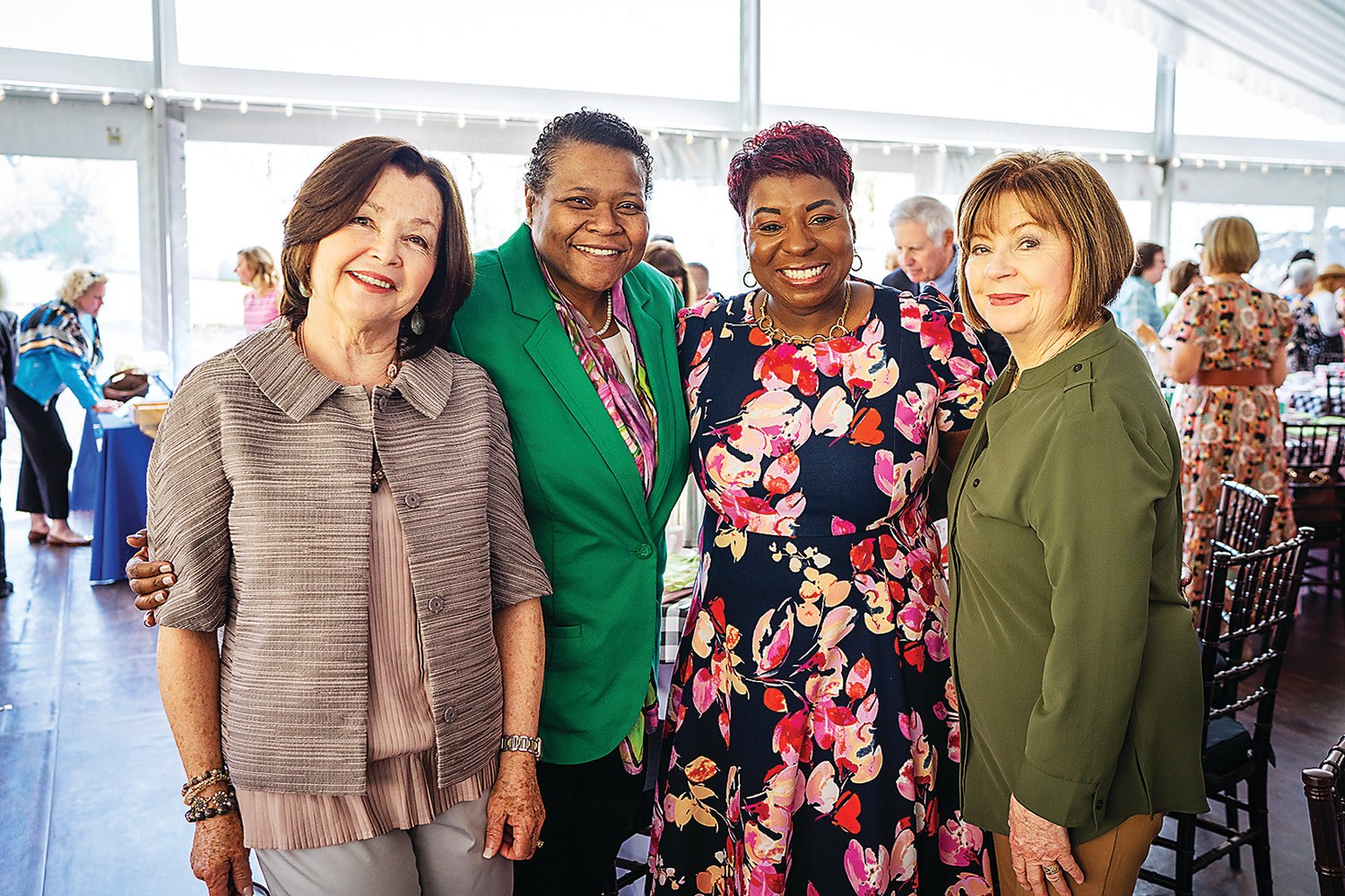 BCCC President Dr. Felicia L. Ganther, second from left, greets guests at the 2022 Salute to Mothers Scholarship Tea.