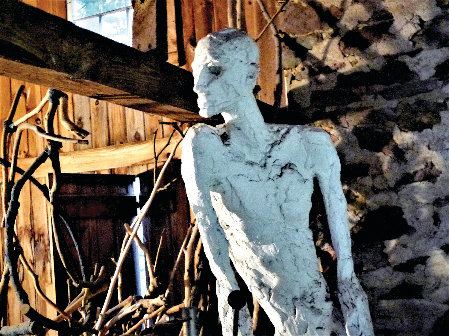 Nura Petrov’s sculptures will be on view both inside her barn and outdoors.