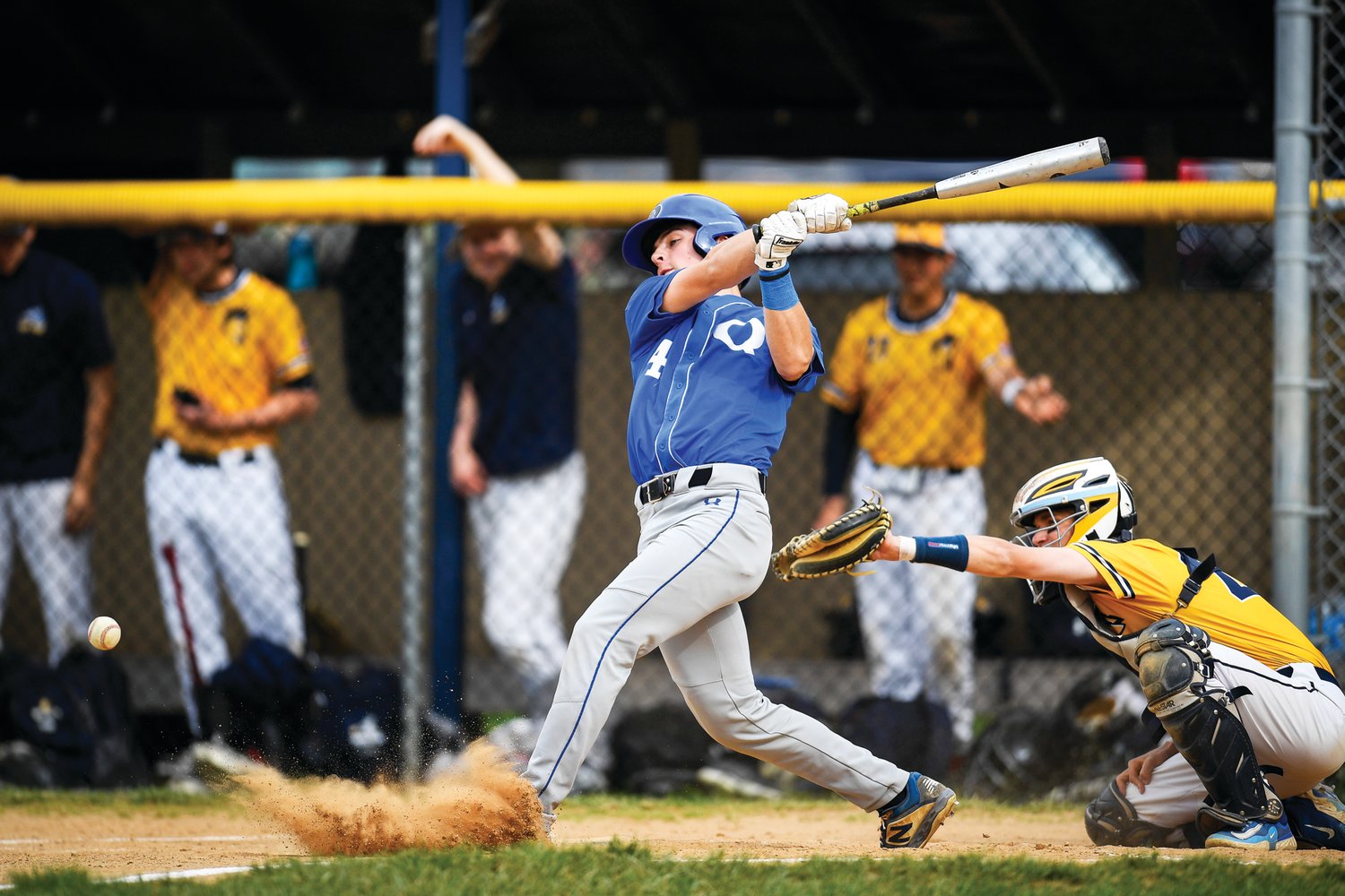 Quakertown’s Gunnar Rahn bounces a single for one of the Panthers’ five hits.