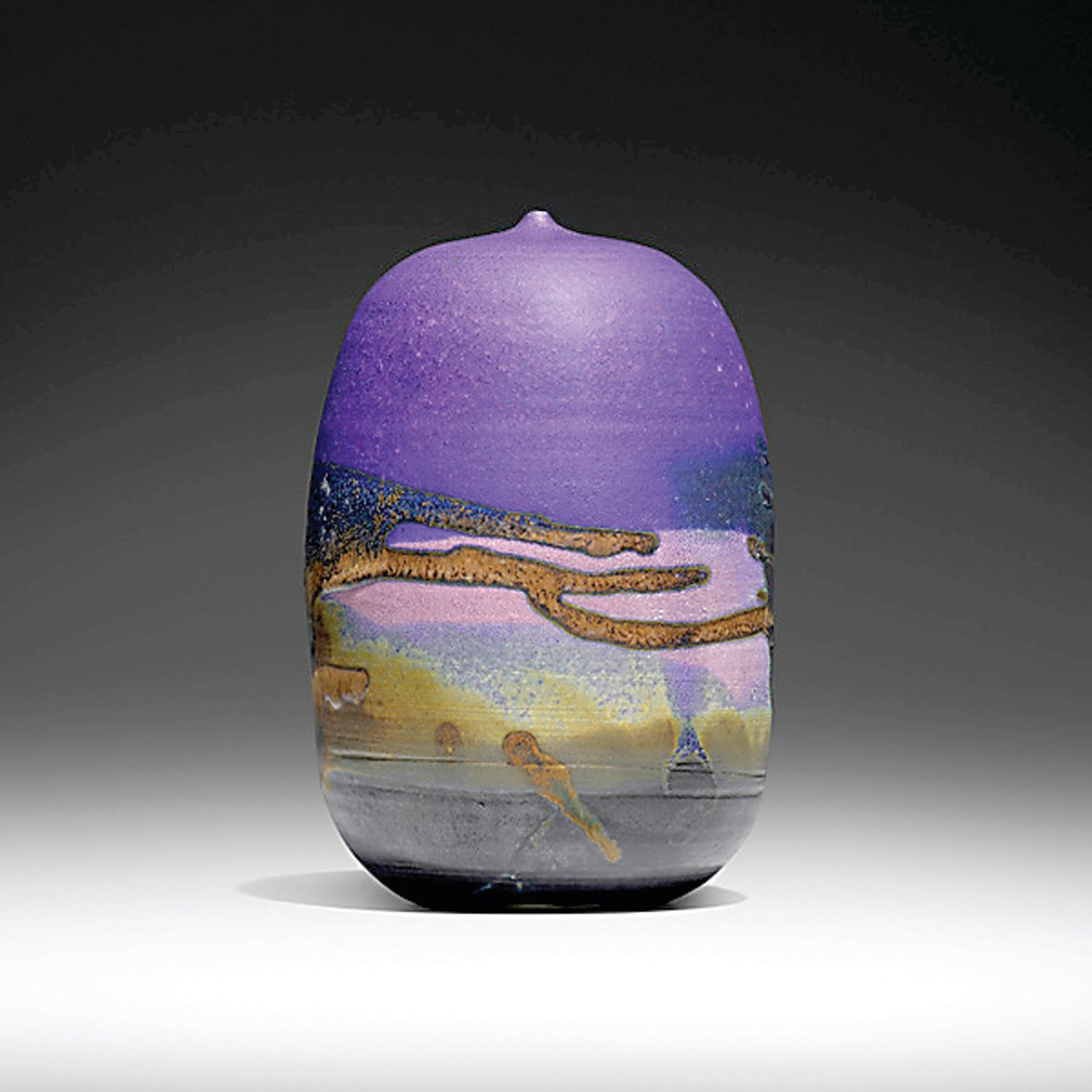 An untitled ceramic vessel with a rattle by Toshiko Takaezu is among the pieces up for auction in “A Quiet Revolution: The Ceramics of Toshiko Takaezu.”