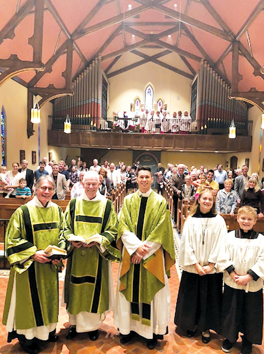 The choir is high in the loft in this photo of a service at St. Paul’s Episcopal Church,which will mark its 175th anniversary April 22 and 23.
