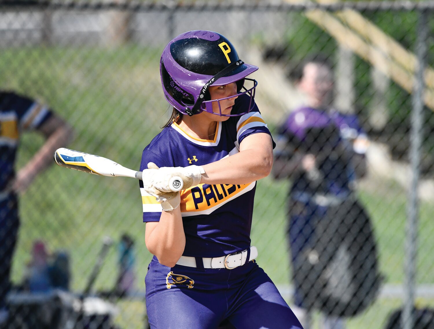 Pitcher Karlye Teman bats for the Pirates during last Friday’s 11-1 thumping of Nativity.