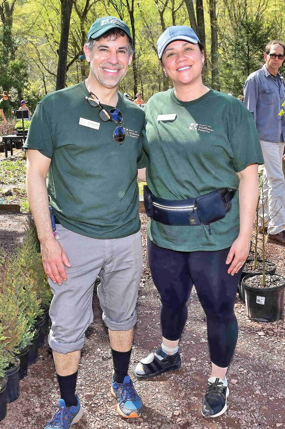 Peter Couchman, executive director of Bowman’s Hill Wildflower Preserve, and Sarah Norris, director of donor and partner relations.