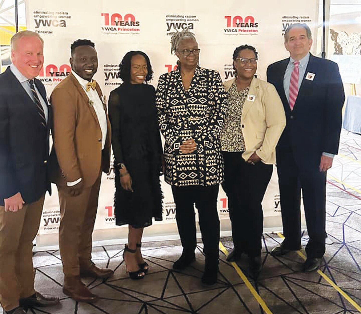 Foundation Academies Chief Executive Officer Sheria McRae, third from left, was honored at the YWCA Princeton Tribute to Women Awards ceremony this spring. Kimme Carlos is fourth from left.