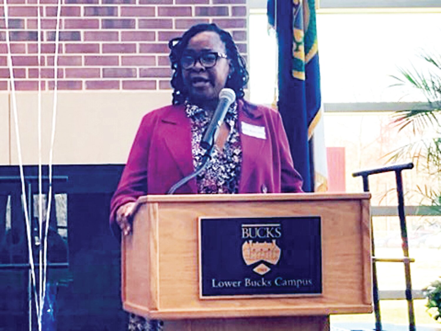 Credit Counseling Center Executive Director Paula Power-Watts speaks during an April 4 event celebrating free counseling services at the Bucks County Community College Lower Bucks campus in Bristol Township.