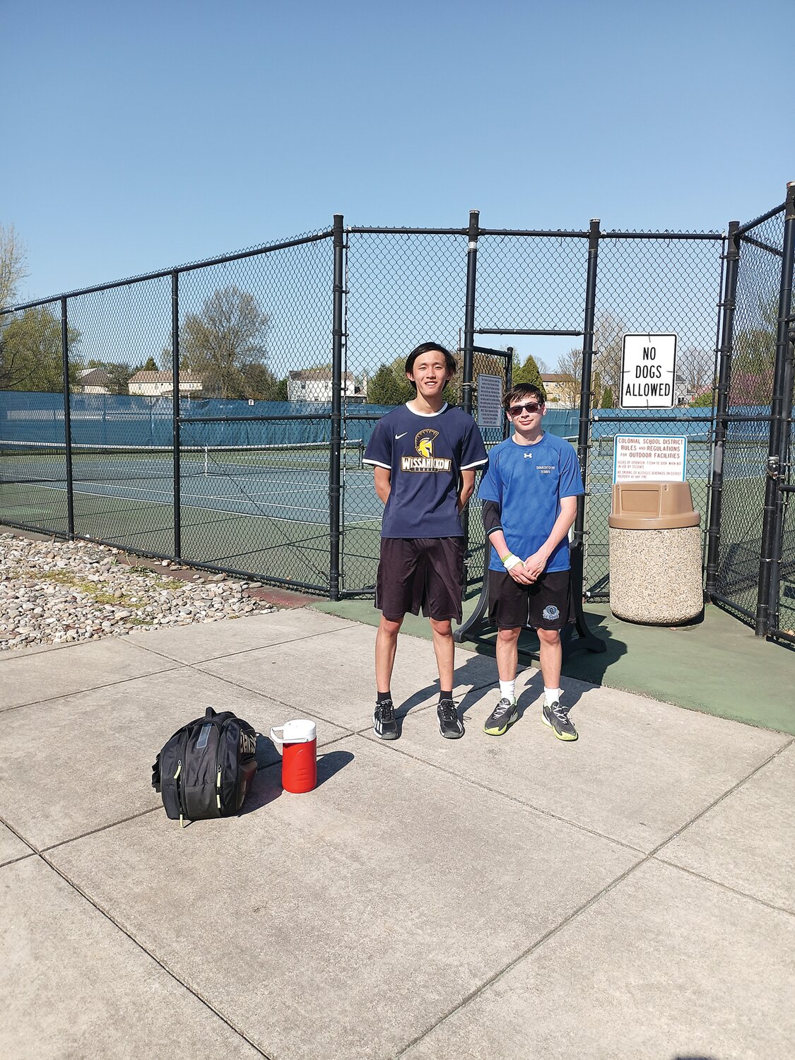 Quakertown’s Max Arkans, right, defeated Wissahickon’s Andy Wang 6-0, 6-2 to capture his first Suburban One League Liberty crown and become the first Quakertown tennis player to win an SOL title.
