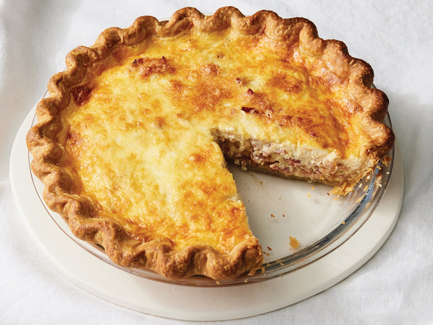 Quiche Lorraine is the most basic quiche recipe you can find and includes just a few ingredients.