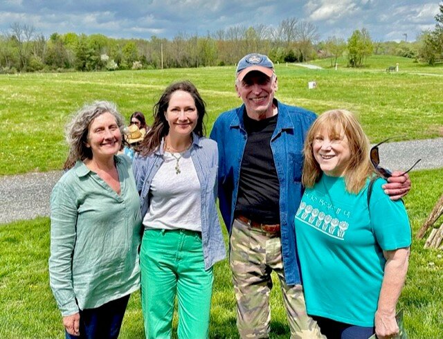 Event Chair Cindi Gasparre, Tinicum Township Supervisor Eleanor Breslin pose for a photograph with residents Rick Balukas and Carol Baer.