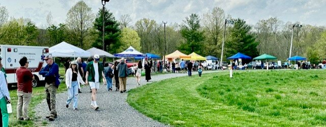 Vendors line the pathway at Tinicum’s first-ever Earth Day Fair on April 22.