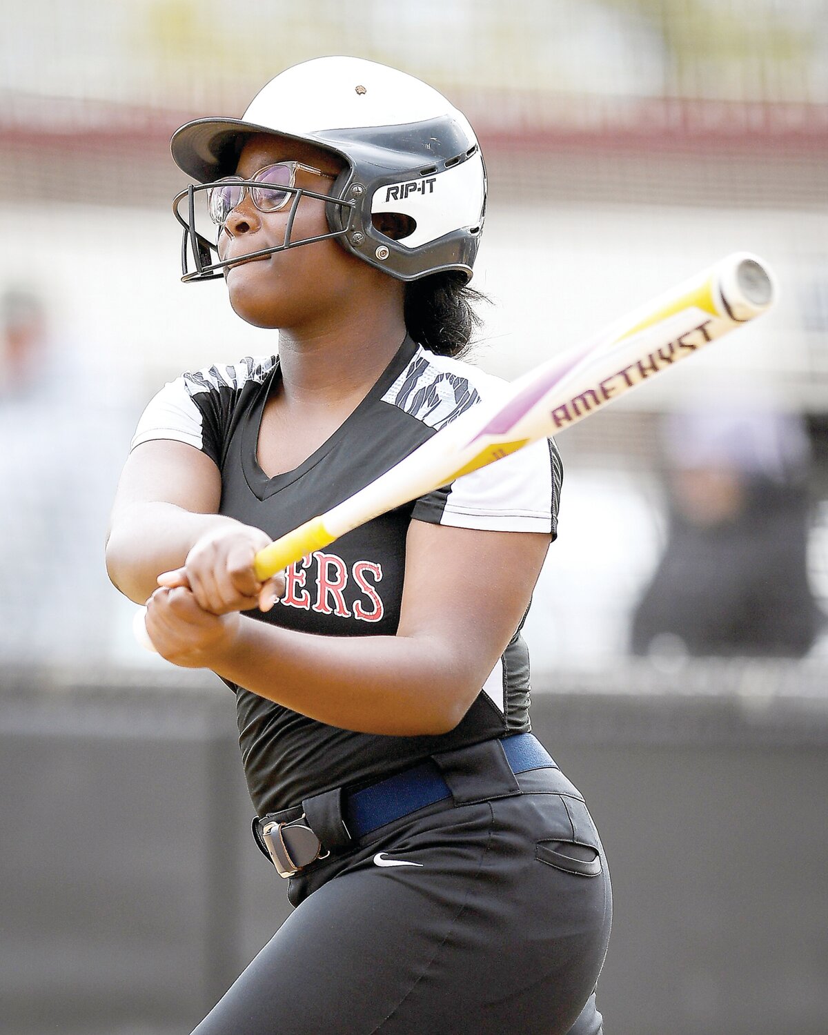 Plumstead’s Jade Greenaway takes a swing at the plate.