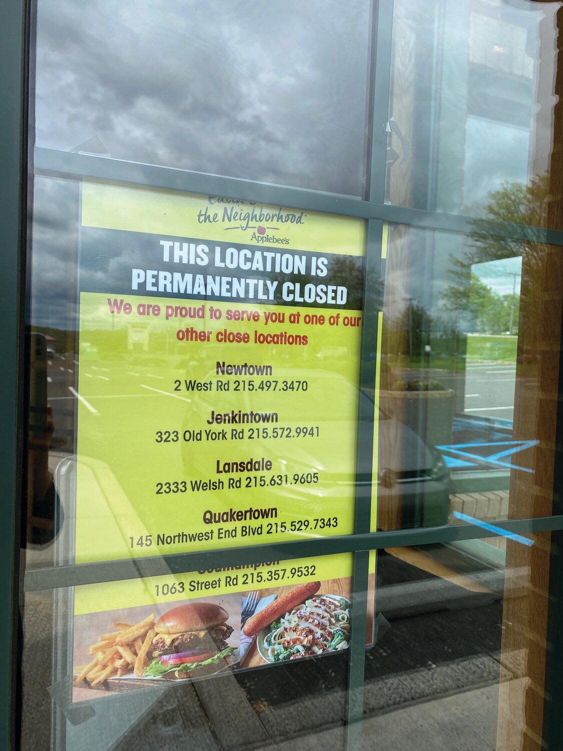 The Doylestown Applebee’s Grill + Bar, a fixture in the Barn Plaza shopping center for 25 years, has closed.