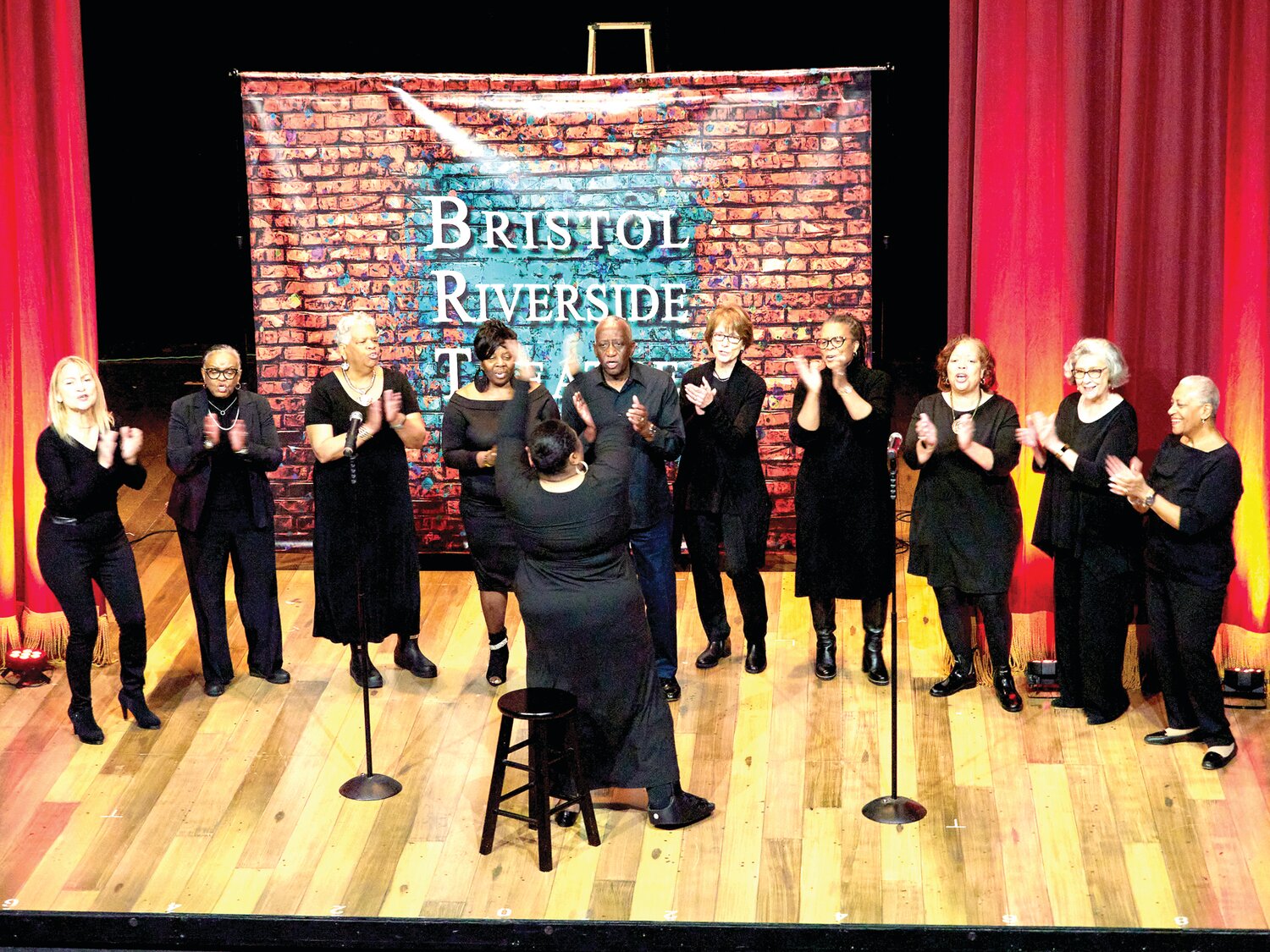 Essence of Harmony Choral Society, of Burlington, N.J., performs at the “Chicken & Biscuits” Community Jam April 30 at the Bristol Riverside Theatre in Bristol Borough.