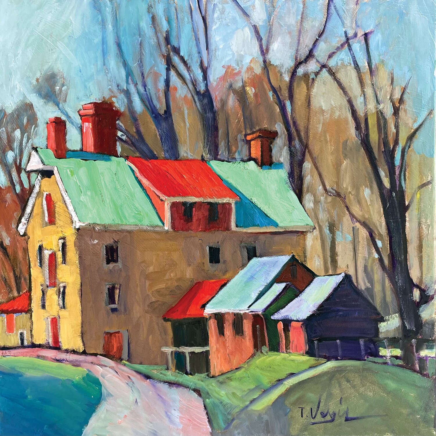 “Stover-Myers Mill, Tinicum,” is an oil on canvas by Trisha Vergis.