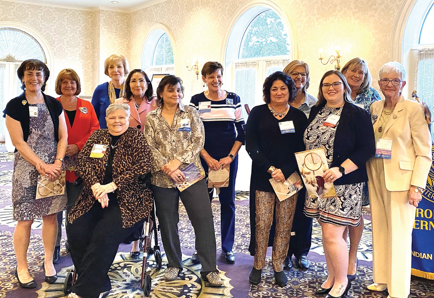 Incoming Soroptimist International of Indian Rock Inc. board officers include, from left: front row, Julia Ivers and Gina Fuscellaro, directors; Eileen Finnigan and Angela Moffa, recording secretaries; Alexis Wallace, second vice president; Eileen Conner, delegate; second row, Patti Cullen, director; Lynn Detwiler, delegate; Carol Zemnick and Diane Smith, directors; Tina Engle, treasurer; Kathy Waddington, president. Not shown are Jenny Lichtner, first vice president; Maureen Menarde, corresponding secretary; and Nancy Montvydas, delegate.