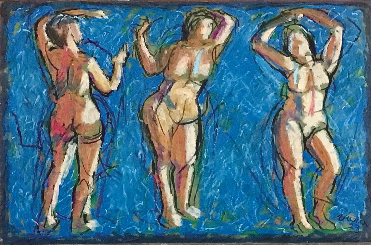 “Dance of the Three Graces: March” is a pastel work by Charles David Viera.