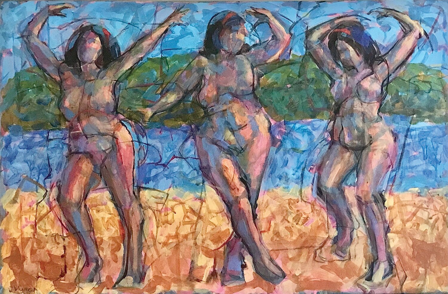 “Dance of the Three Graces: Forrest” is an acrylic by Charles David Viera.