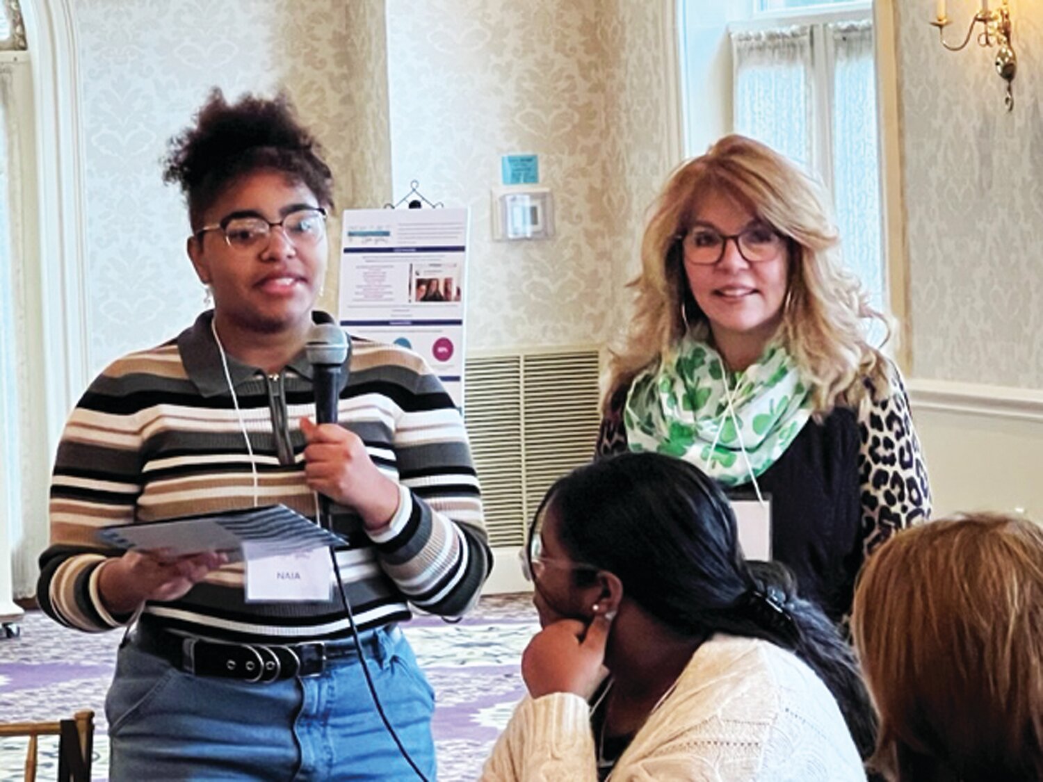 Naia James reflects on her values and interests as Hazel Smith, Soroptimist and conference facilitator, offers thoughts to help her and other participants envision a future where they are empowered to make career dreams a reality.