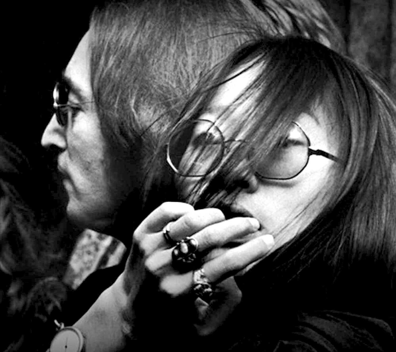 John Lennon and May Pang.