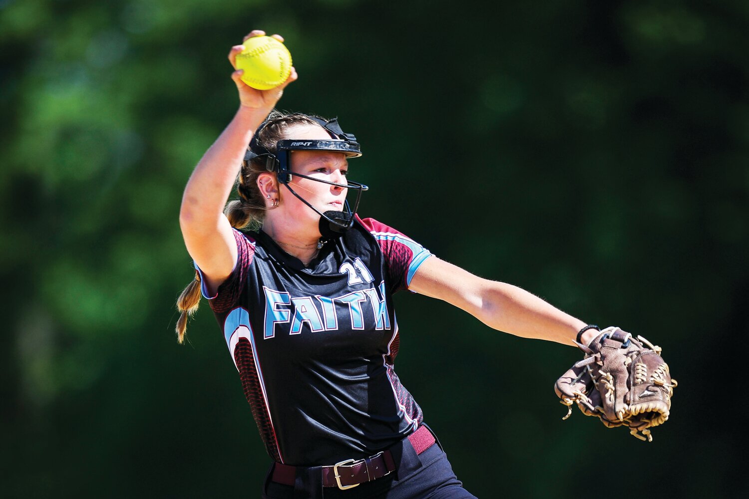 Kamryn Pepkowski pitches for Faith Christian during the district title game.