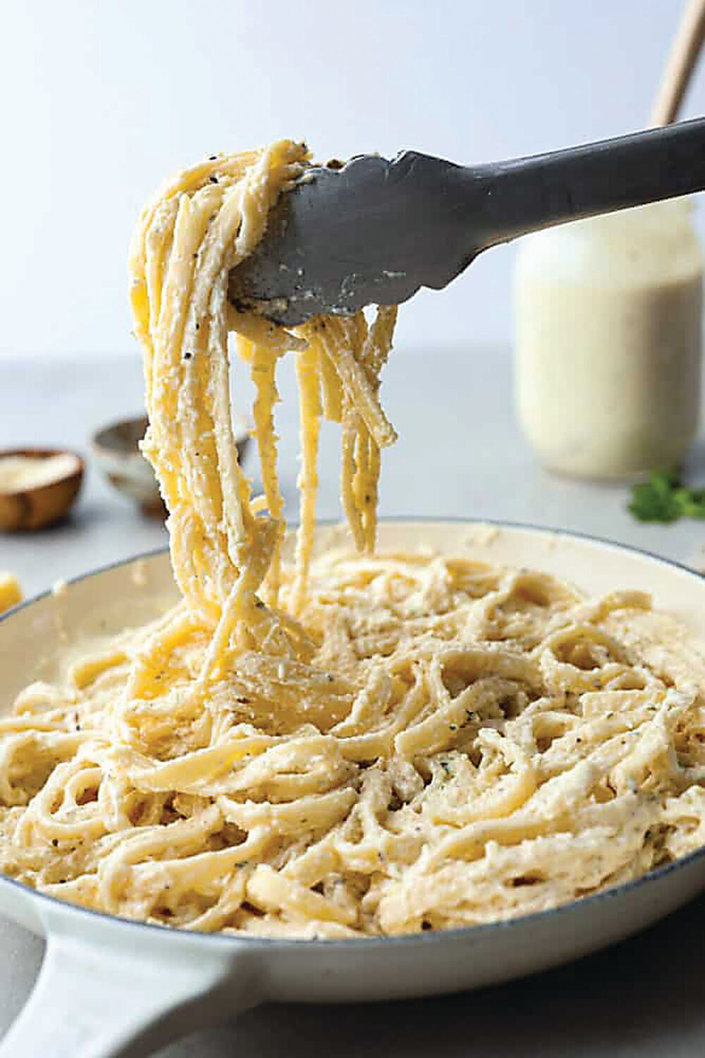 Celebrate National Dairy Month with your favorite dairy-based dishes such as this Alfredo sauce, which includes four dairy products.