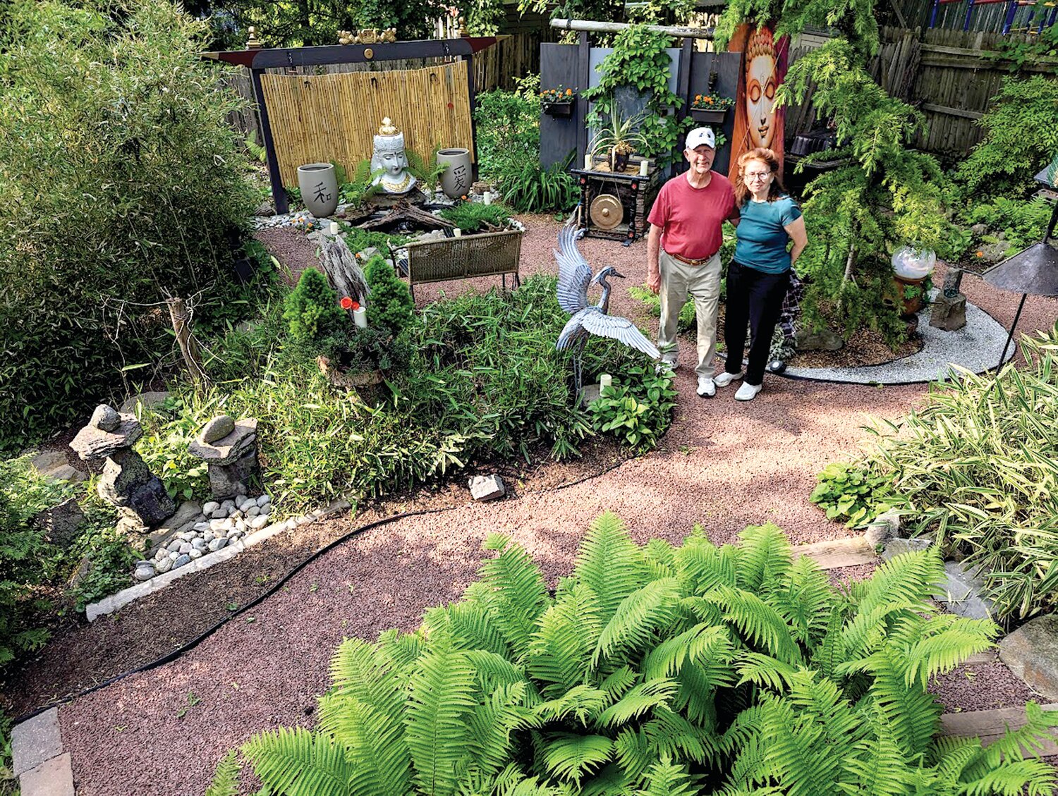 Michael McCullough and Liz Kemly’s Lincoln Avenue property has been made into a Japanese garden.