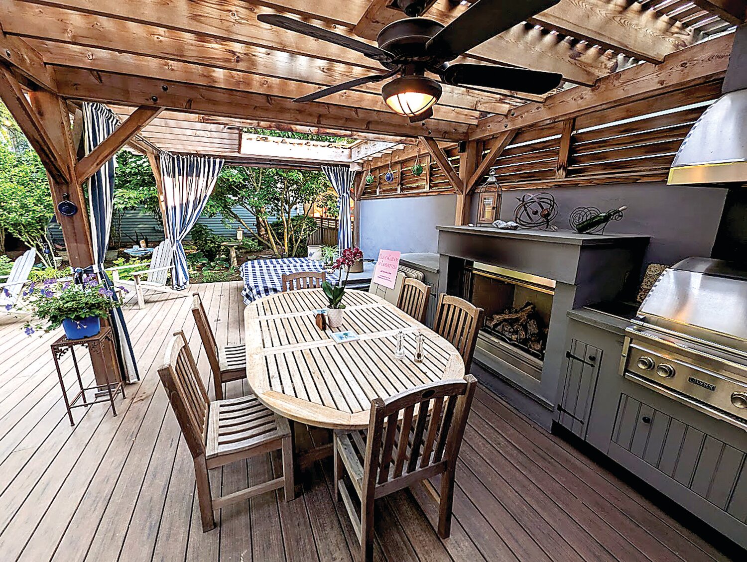 Nancy and Jeff Campbell have created an outdoor kitchen and dining area in their York Street garden.