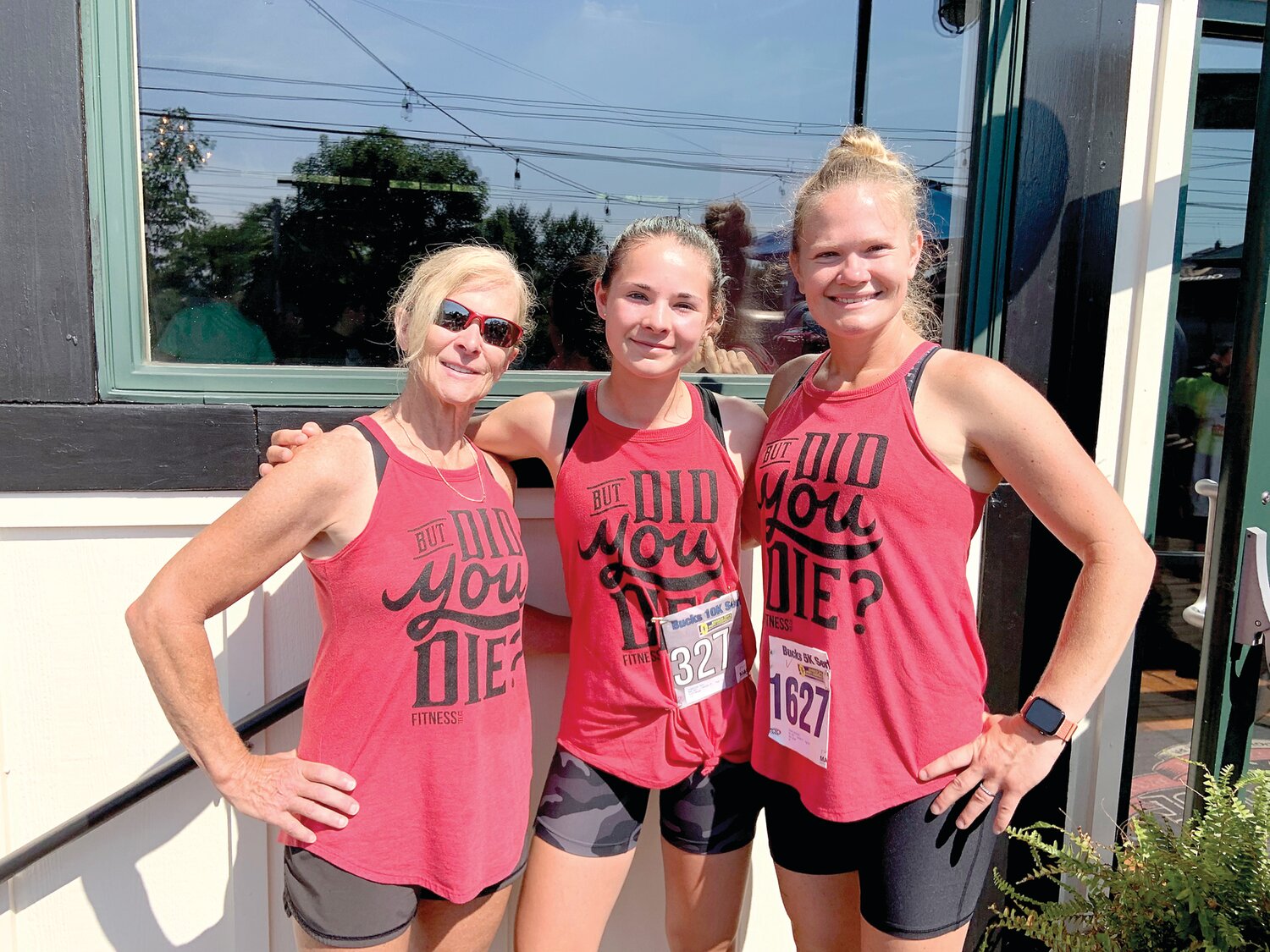 Gert Freas, left, is joined by her granddaughter, Kira Logiovine, center, and daughter Jacquelyn Darrah at a recent race.