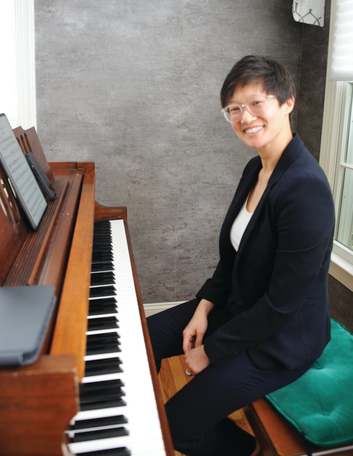 Pianist Ting Ting Wong served as accompanist for the opera singers who performed at the home of Barbara Donnelly Bentivoglio.