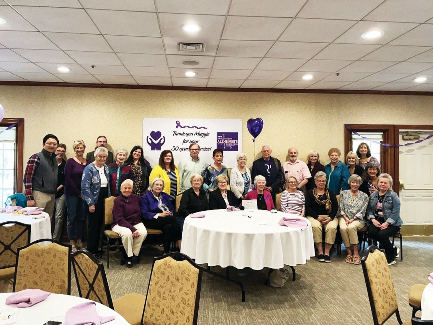 Chandler Hall recently honored Alzheimer’s caregiver support group facilitator Maggie Sullivan with a luncheon attended by current and former support group members.