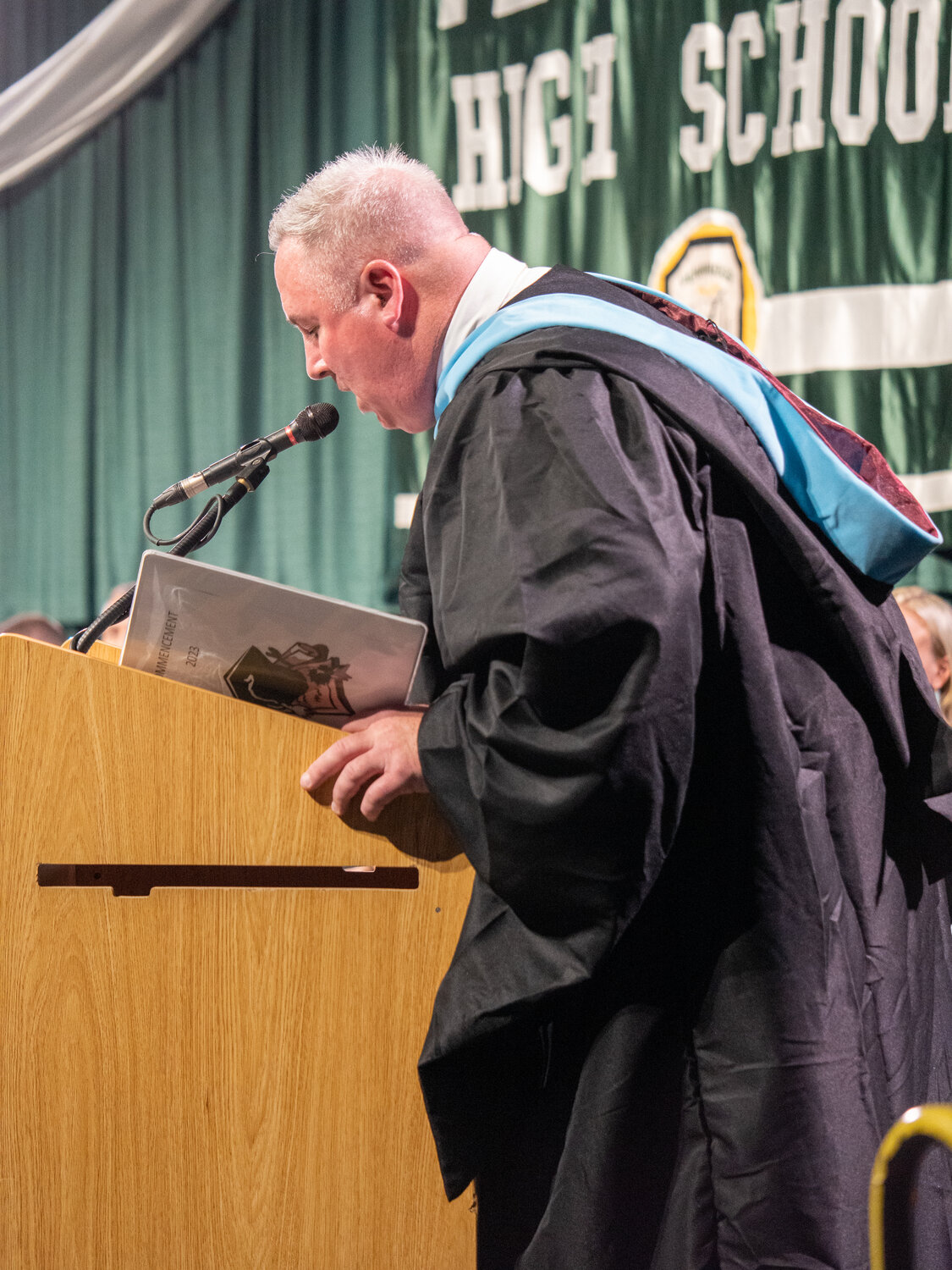 Pennridge High School Assistant Principal Ray Ott talks about the Class of 2023's growth and maturation over the last four years while wishing them well during Tuesday's commencement ceremony.